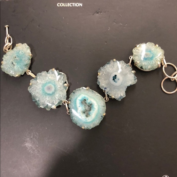 Anthropologie Jewelry - Blue aqua turquoise bracelet rough stone